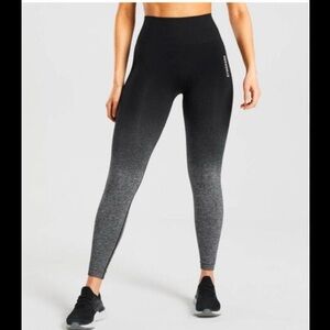 Gymshark Adapt Black and Grey Ombre Seamless Leggings Size Large